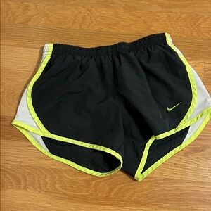 Nike Women's Athletic Shorts Black with Yellow Trim